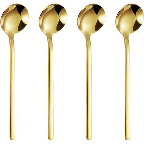 Cuillère À Café En Acier Inoxydable - 13 Cm - Pour Expresso Cappuccino Sucre Dessert Glace - Lot De 4 (1/5)
