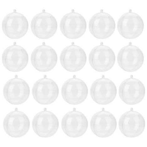 Boules d'ornement transparentes à remplir, 20 pièces, boule en plastique pour décoration de noël, arbre (5cm)