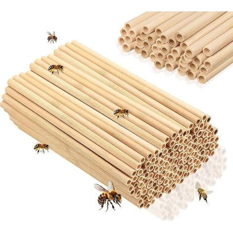 100-teiliges Insektenhotel-Set, Bienenhaus, Bambusröhren 20 cm lang, 7 und 9 mm Durchmesser, Niströhren für Bienenhotel, Nisthilfe (1/5)