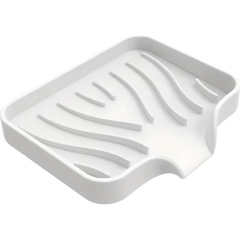 Porte-Savon en Silicone de Haute Qualité - Design Anti-dérapant et Drainant(Blanc)
