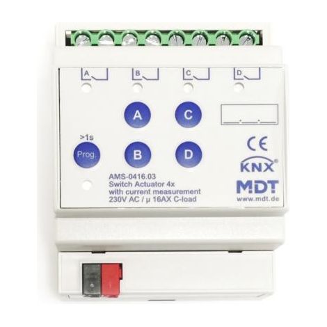 Dispositivo de control mdt ams-0416.03 4 canales 16A 230V