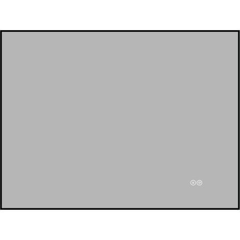 Specchio da bagno LED 80 x 60 cm con telaio in alluminio, antiappannamento, 3 colori luce (1/5)