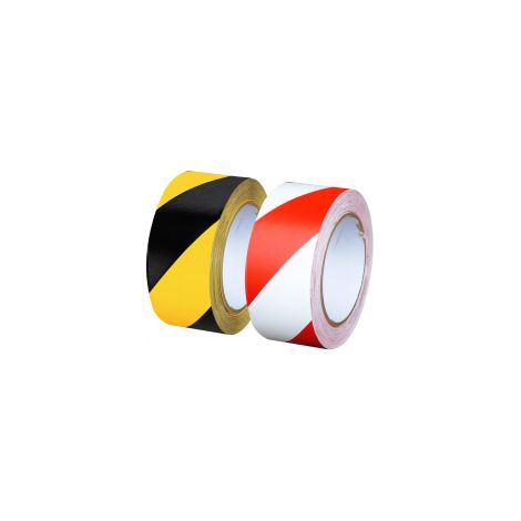 Cinta de señalización de PVC, cinta especial de PVC para suelos, 33 m x 50 mm, rojo/blanco OUTIFRANCE