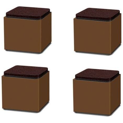 Lot de 4 contremarches de Levage en Acier au Carbone de 5,1 cm, contremarches Auto-adhésives de 6,3 cm pour Meubles résistants, pour Supporter 453 kg Marron (1/5)