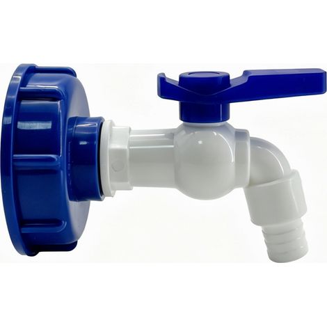 Couvercle pour cuve IBC 1000 L [Bleu] + Robinet en plastique 1/2" + Ruban d'étanchéité