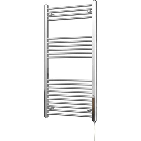 Zennor - Chrome Electric Towel Rail H1200mm x W600mm Straight 400w Standard (1/3)