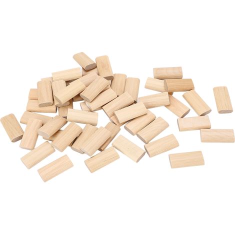 50 chevilles en bois de hêtre massif de 10 x 50 mm pour l'assemblage de meubles en bois. (1/5)