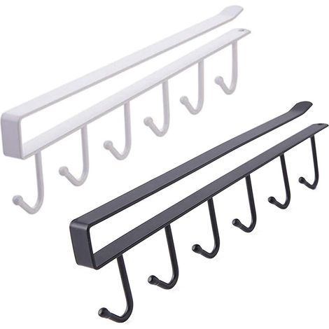 1 Barre de suspension 6 crochets métal,sans perçage,charge 3 kg,cuisine et penderie (1/5)