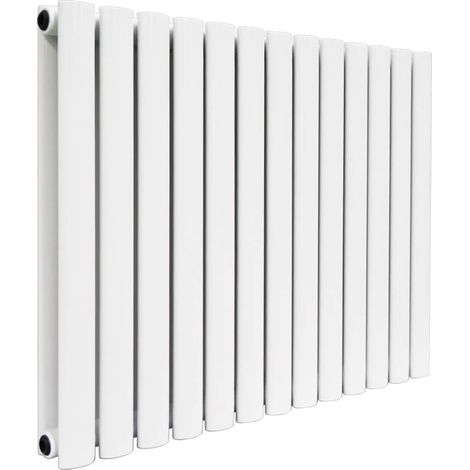 Warmehaus Oval Panel Radiator White Horizontal Double 600x767mm