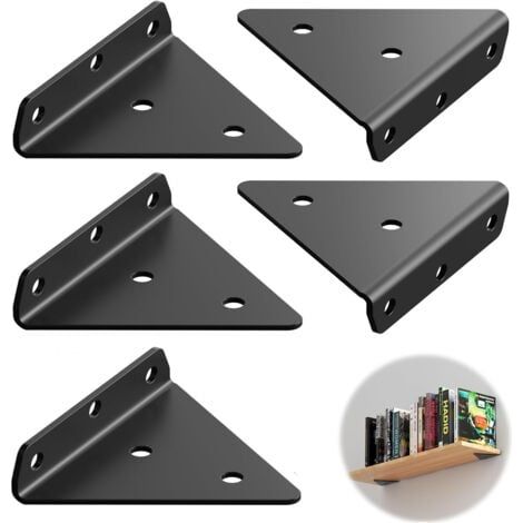 Lot de 5 supports d'étagère invisibles,Support d'étagère triangulaire flottant,Supports d'étagère cachés,Support d'étagère flottant pour étagères (1/5)