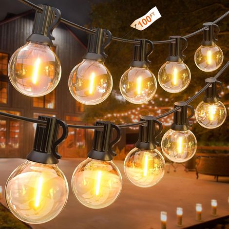 Guirlande Lumineuse Exterieure 30M, Guirlande Guinguette Exterieur avec 50+2 Incassable G40 Ampoules, Imperméable Lumiere Exterieur LED pour Jardin Extérieur, Porche, Cour (1/5)