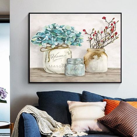 Tableau décoratif sans cadre 30x40cm, peinture à l'huile style scandinave, fresque murale pour salon chambre, art mural moderne, décoration intérieure avec châssis (1/5)