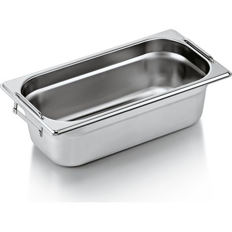 Bac inox GN 1/3 H 100 mm 4 ltr poignées rabattables GN CORE - Was Germany (1/2)