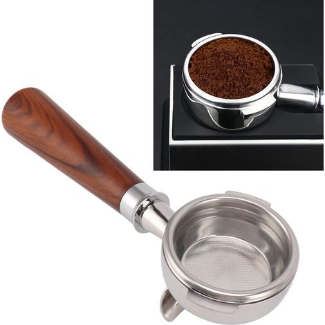NOWWA Kaffeemaschine mit Doppelauslauf, 58 mm, Griff aus Edelstahl A1 (rotes Sandelholz) (1/5)