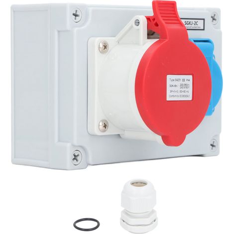 Prise Murale CEE IP44 Étanche 250V 16A Type Européen et 32A 5 Broches Combinée 220-380V 240-415V (1/5)