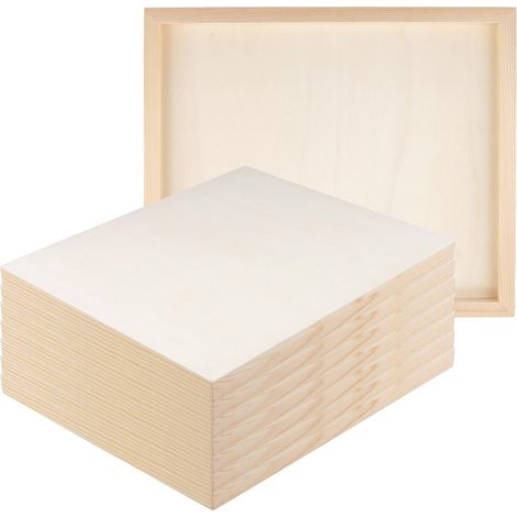 Lot de 8 panneaux de peinture en bois, 25 x 30 cm, profondeur 2 cm, panneaux de toile brute pour travaux manuels (1/5)