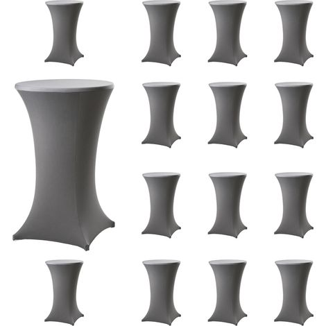 15x Stehtischhusse Stretch 70 cm anthrazit Tischdecke Husse Bistrotisch Partytisch (1/5)
