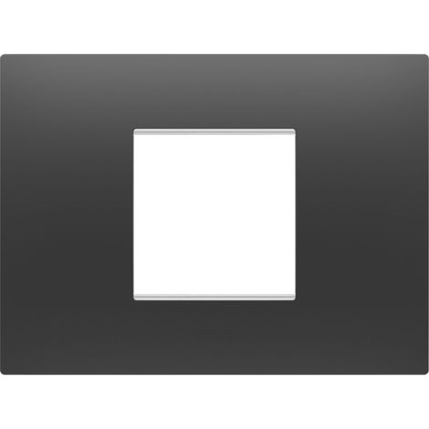PLAQUE EGO RECTANGULAIRE 2P NOIR GEWISS GW16002DB (1/2)