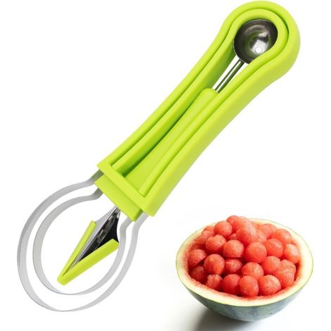 Coupe-fruits 3 en 1, coupe-pastèque à faire soi-même, en acier inoxydable, emporte-boules, coupe-fruits, coupe-melon (1/5)