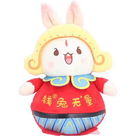Lapin en peluche Nouvel An doux et amusant pour enfants et adultes, jouet animal décoratif exquis type D 25 cm. (1/5)
