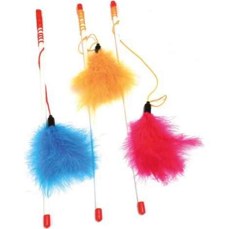 Set 6 pezzi Gioco Gatto Bacchetta con Piume