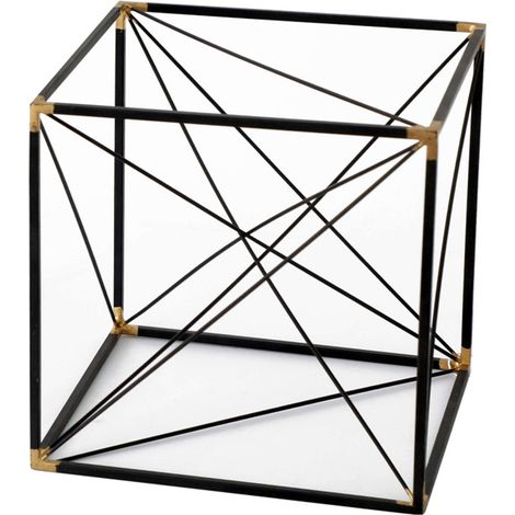 Figura Art Deco Minimalista Material Hierro Color Negro  Mate Hecho a Mano 20x20x20cm - SpazioLuzio