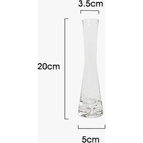 Petit vase en verre transparent pour décoration de table de mariage - Style vintage - Vase à tige unique pour la maison, le bureau, la décoration de mariage 20cm (1/2)