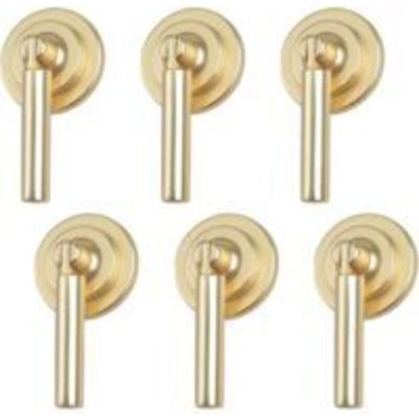 Lot de 6 poignées de meuble en forme de larme, en alliage de zinc brossé, avec vis de fixation – pour armoires, tiroirs, portes et mobilier décoratif (modèle cylindrique allongé) (1/5)