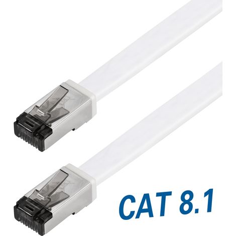 MAXTRACK Cable LAN plano Cat 8.1 – TI56-10L, cable de red de 40 Gbps, blindaje U/FTP, conector RJ45, cable de conexión de alta velocidad para juegos, streaming, servidores, routers, LSZH, 26 AWG (1/5)