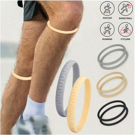 Genouillères sportives en silicone, lot de 2, pour basketball, football : protection des articulations, absorption des chocs, élastiques, style standard, couleur grise, lot de 2 (1/4)