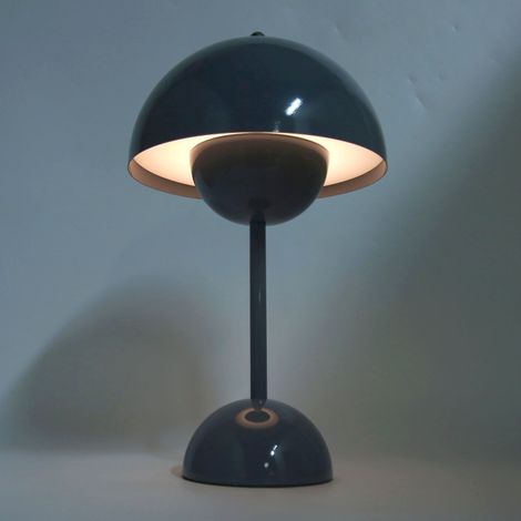 Lampe de chevet LED moderne sans fil, tactile, à intensité variable, rechargeable par USB, avec dôme champignon, pour chambre, salon ou bureau, noire. (1/5)