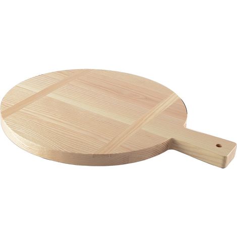 Planche à Découper Ronde en Bois - Planche de Cuisine Marron - 39 x 30,5 x 2 cm - PANGIVO (1/4)