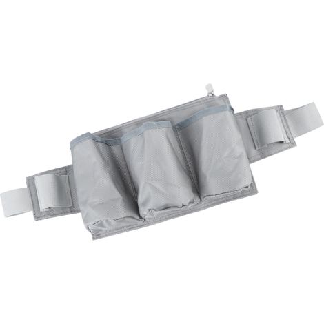 Ceinture porte-outils de jardin, 6 poches, 2 sangles, tissu Oxford imperméable, pochette à outils réglable pour le jardinage en famille, camping et activités de plein air, gris (1/5)