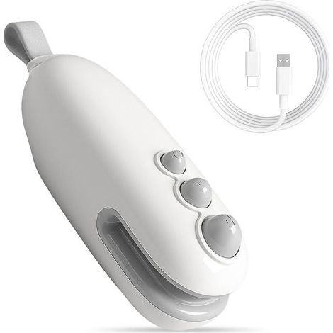 Mini Scelleur,Portable Scelleuse pour Sacs Scelleur Thermique 2 en 1 avec Cutter Coupe Et Scelle Les Sacs Plastiques (Blanc),Rechargeable Scellant Alimentaire avec Cable USB