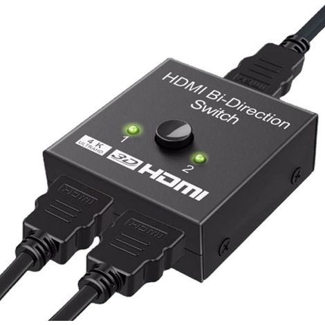 Switch HDMI - 1 Entrée 2 Sorties ou 2 Entrées 1 Sortie - Aluminium - 4K 60Hz HDR 3D 1080P - Compatible PS5 PS4 Xbox Blu-ray PC TV Box - 1 Pièce (1/5)