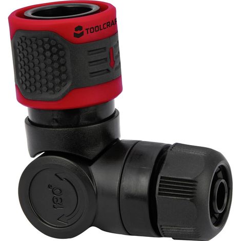 TOOLCRAFT 2302358 Connettore a gomito per tubo flessibile con attacco Hahn 16 cm Rosso, Nero