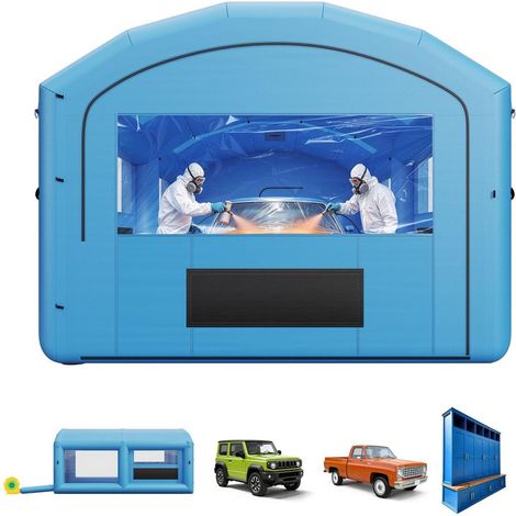 Pour pick-up moyen et grands meubles, cabine de peinture gonflable, atelier de pulvérisation avec fenêtres PVC (1/5)
