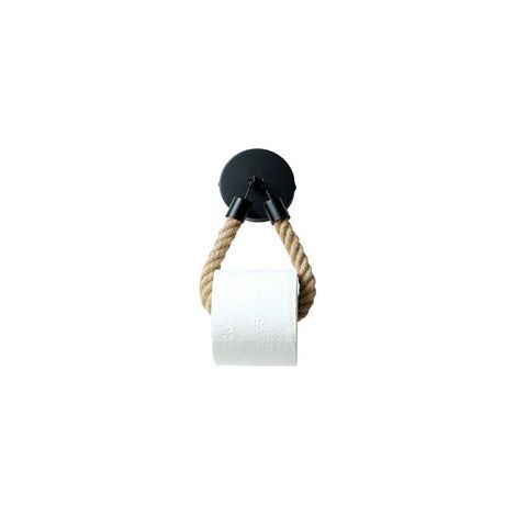 Porte Papier Toilette sans Perçage, Vintage Porte Rouleau Papier Toilette, Noir Mat Support Papier Toilette pour Salle de Bain et WC (1/3)