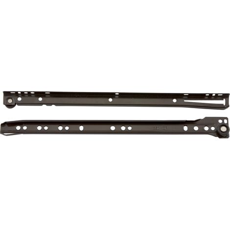 Coppia guide per cassetti da 50 mm marrone binario scorrevole con ruote complete di viti (1/2)
