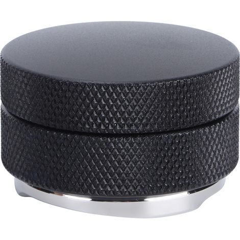 58 mm Kaffeetamper aus schwarzem Edelstahl – Verstellbarer Nivellierer und Dosierer für Espresso