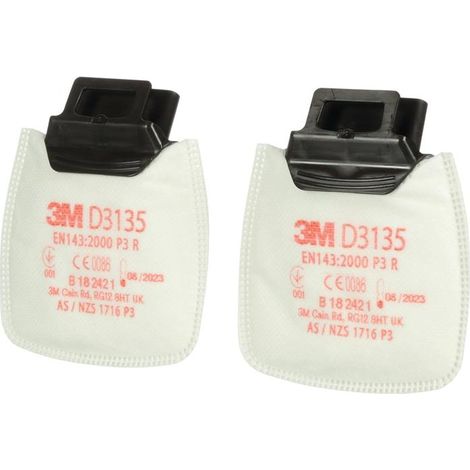 3M 2x Rundpartikelfilter D3135 EN143:2000/A1:2006 P3R - 7100197284