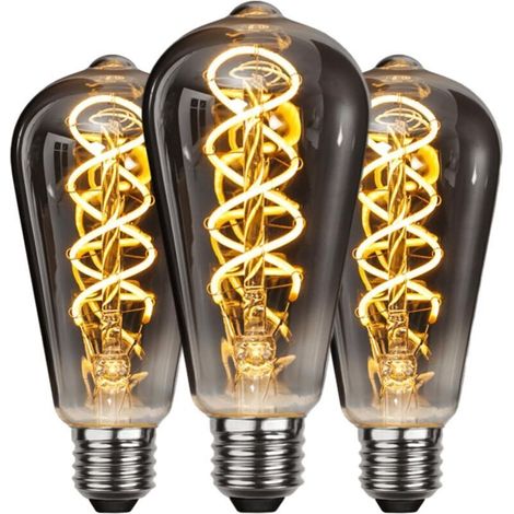 Vintage E27 LED-Lampe, energieeffizient, Industriestil, antike Retro-Dekorationslampe E27, 4 W, für Schlafzimmer, Restaurant, Café, Bar, gelbes Glühfaden, 3 Stück
