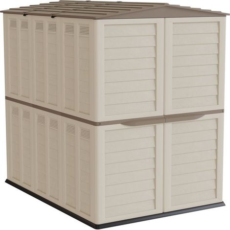 Artplast – Abri de jardin en polypropylène 5500L beige – Structure anti-torsion – 8 grilles de ventilation – Montage rapide en 25 minutes (1/5)