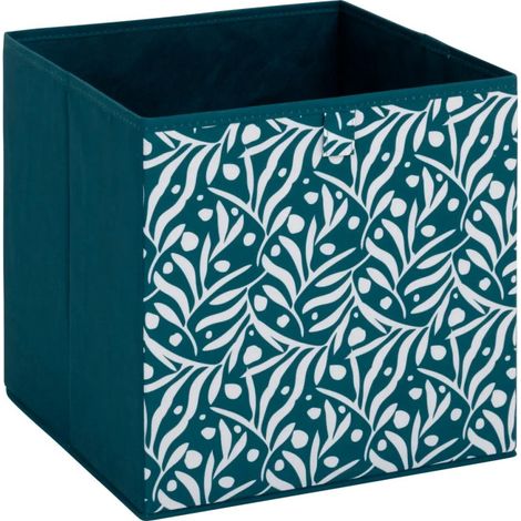 Boîte de Rangement Réversible "Lauria" 31x31cm Bleu Pétrole (1/3)