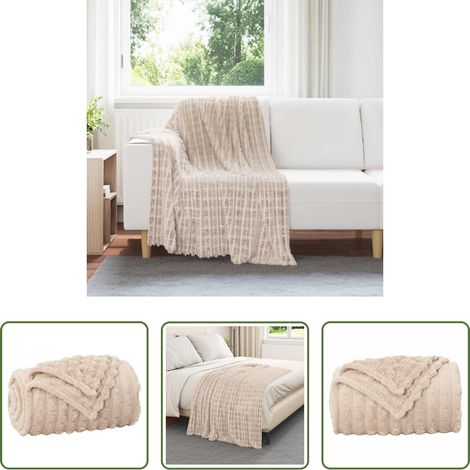 Fleece-Decke -  Überwurfdecke Beige 150 x 130 cm Fleece (1/5)