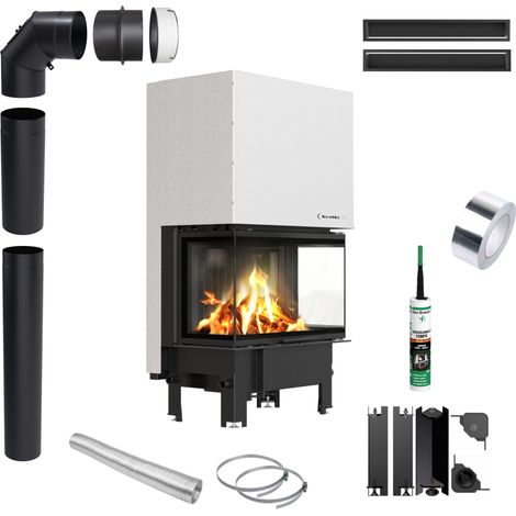 Kamineinsatz KRATKI REGNOR 8 kW Ø200 SCHWARZ Schließung Zubehör Luft (1/4)
