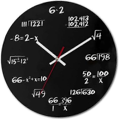 Horloge murale ronde en bois noir et blanc, minimaliste et simple, 25-26 pouces (30,5 cm), idéale pour le salon. (1/4)