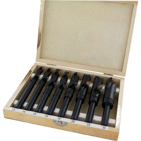 Jeu de 8 forets roulés HSS queue réduite 13 mm MW-Tech DRMS813