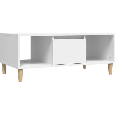 Table basse de salon, Table Café, Blanc 90x50x36,5 cm Bois d'ingénierie OIB4968E (1/5)
