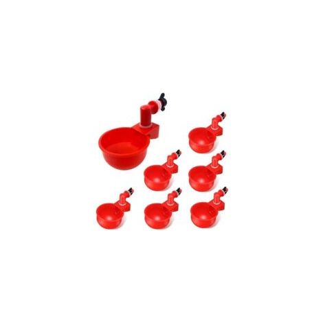 6pcs automatiques Supplies Abreuvoir Poules Tasses à Bol Bol en Plastique, Volailles Distributeurs D'eau Automatique de L'eau Potable Tasses pour Poussins Cailles Canards Bird H280 - Crezuo
